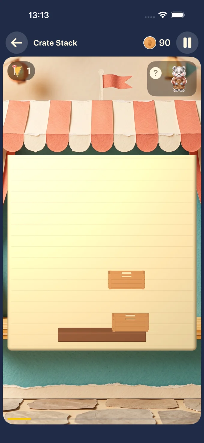 Crate Stack gameplay in LumiNest: Kids Math