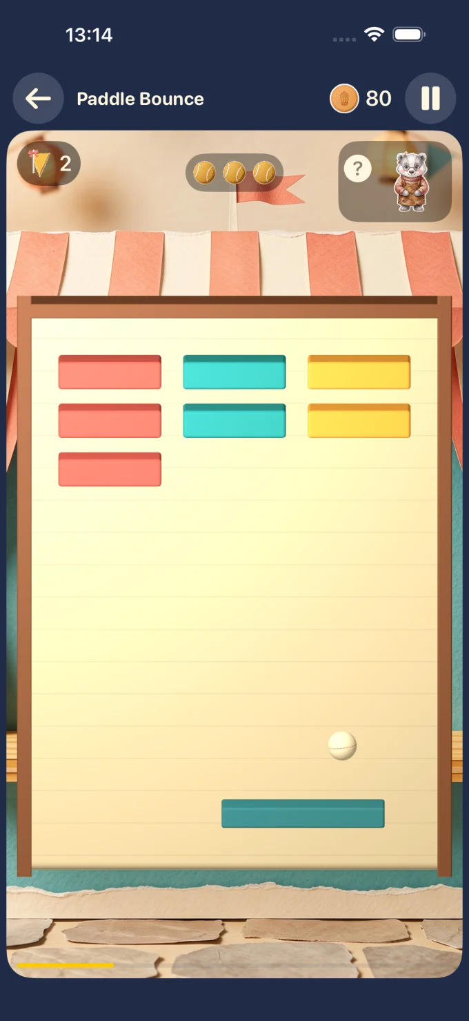 Paddle Bounce gameplay in LumiNest: Kids Math